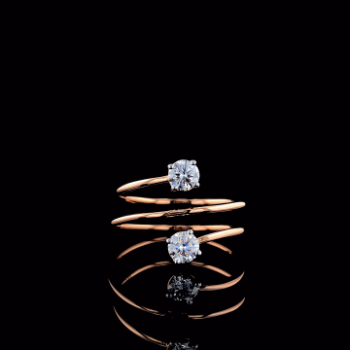 Lab-Grown Diamond Dual Solitaire Spiral Ring (Rose Gold)
